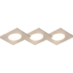 QAZQA Gartenbeleuchtung|Badezimmerlampen*Set mit 3 Einbaustrahlern aus quadratischem Stahl inkl. LED IP65 - Einfach