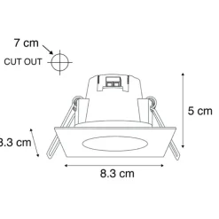 QAZQA Gartenbeleuchtung|Badezimmerlampen*Set mit 3 Einbaustrahlern aus quadratischem Stahl inkl. LED IP65 - Einfach