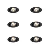 QAZQA Badezimmerlampen|Led-Strahler*Set mit 6 Einbaustrahlern schwarz neigbar 8,2 cm inkl. LED Dim to Warm IP54 Ultra Slim - Pupil
