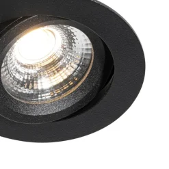 QAZQA Badezimmerlampen|Led-Strahler*Set mit 6 Einbaustrahlern schwarz neigbar 8,2 cm inkl. LED Dim to Warm IP54 Ultra Slim - Pupil