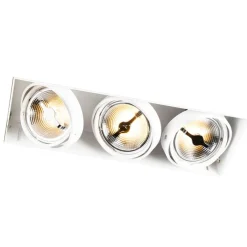 QAZQA Einbaustrahler|Wohnzimmerlampen*Set mit 6 Einbaustrahlern Weiß AR111 Trimless 3-Licht - Oneon