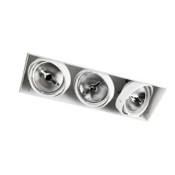 QAZQA Einbaustrahler|Wohnzimmerlampen*Set mit 6 Einbaustrahlern Weiß AR111 Trimless 3-Licht - Oneon
