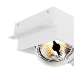 QAZQA Einbaustrahler|Wohnzimmerlampen*Set mit 6 Einbaustrahlern Weiß AR111 Trimless 3-Licht - Oneon