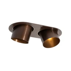 QAZQA Einbaustrahler|Wohnzimmerlampen*Set mit 6 Einbaustrahlern Dunkelbronze GU10 70mm Schwenkbar 2-Licht - Installa