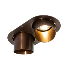 QAZQA Einbaustrahler|Wohnzimmerlampen*Set mit 6 Einbaustrahlern Dunkelbronze GU10 70mm Schwenkbar 2-Licht - Installa