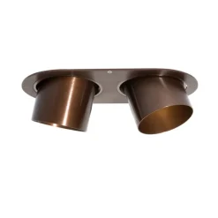 QAZQA Einbaustrahler|Wohnzimmerlampen*Set mit 6 Einbaustrahlern Dunkelbronze GU10 70mm Schwenkbar 2-Licht - Installa