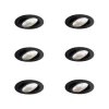 QAZQA Professional Led-Strahler|Einbaustrahler*Set mit 6 Einbaustrahlern Schwarz 9,5 cm inkl. LED 1300 lm Dimmbar IP23 - Gaius