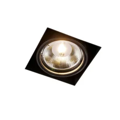 QAZQA Einbaustrahler|Wohnzimmerlampen*Set mit 6 Einbaustrahlern schwarz GU10 AR111 Trimless - Oneon