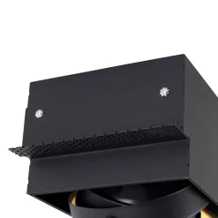 QAZQA Einbaustrahler|Wohnzimmerlampen*Set mit 6 Einbaustrahlern schwarz GU10 AR111 Trimless - Oneon