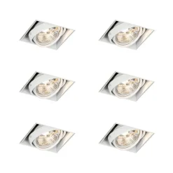 QAZQA Einbaustrahler|Wohnzimmerlampen*Set mit 6 Einbaustrahlern weiß GU10 AR70 Trimless - Oneon
