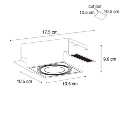 QAZQA Einbaustrahler|Wohnzimmerlampen*Set mit 6 Einbaustrahlern weiß GU10 AR70 Trimless - Oneon