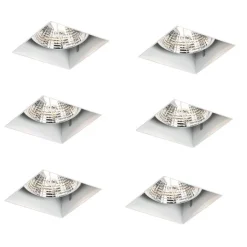 QAZQA Einbaustrahler|Wohnzimmerlampen*Set mit 6 Einbaustrahlern weiß GU10 70 mm rahmenlos - Oneon