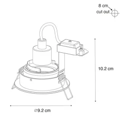 QAZQA Einbaustrahler|Wohnzimmerlampen*Set mit 6 Einbaustrahlern Dunkelbronze Rund Verstellbar - Chuck