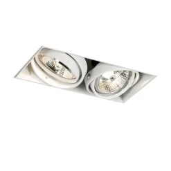 QAZQA Einbaustrahler|Wohnzimmerlampen*Set mit 6 Einbaustrahlern weiß GU10 70mm 2-flammig Trimless - Oneon