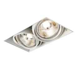 QAZQA Einbaustrahler|Wohnzimmerlampen*Set mit 6 Einbaustrahlern weiß GU10 70mm 2-flammig Trimless - Oneon