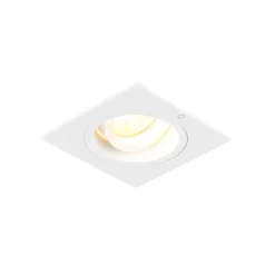 QAZQA Einbaustrahler|Wohnzimmerlampen*Set mit 6 Einbaustrahlern quadratisch weiß dreh- und schwenkbar - Chuck