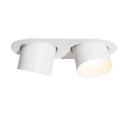 QAZQA Einbaustrahler|Wohnzimmerlampen*Set mit 6 Einbaustrahlern Weiß GU10 70mm Schwenkbar 2-Licht - Installa