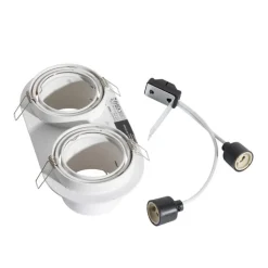 QAZQA Einbaustrahler|Wohnzimmerlampen*Set mit 6 Einbaustrahlern Weiß GU10 70mm Schwenkbar 2-Licht - Installa