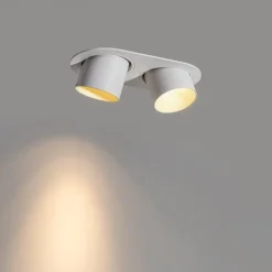 QAZQA Einbaustrahler|Wohnzimmerlampen*Set mit 6 Einbaustrahlern Weiß GU10 70mm Schwenkbar 2-Licht - Installa
