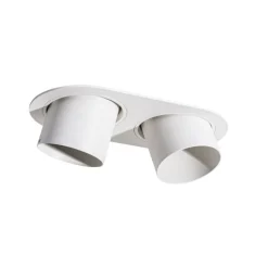 QAZQA Einbaustrahler|Wohnzimmerlampen*Set mit 6 Einbaustrahlern Weiß GU10 70mm Schwenkbar 2-Licht - Installa