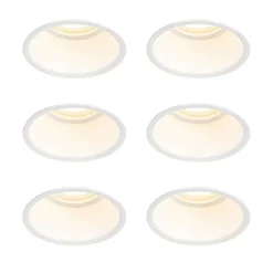 QAZQA Schlafzimmerlampen|Küchenlampen*Set mit 6 Einbaustrahlern weiß GU10 50mm IP44 - Dept