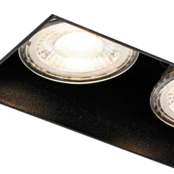 QAZQA Einbaustrahler*Set mit 6 Einbaustrahlern schwarz GU10 50mm 2-flammig ohne Rahmen - Oneon