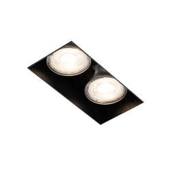 QAZQA Einbaustrahler*Set mit 6 Einbaustrahlern schwarz GU10 50mm 2-flammig ohne Rahmen - Oneon