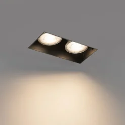QAZQA Einbaustrahler*Set mit 6 Einbaustrahlern schwarz GU10 50mm 2-flammig ohne Rahmen - Oneon