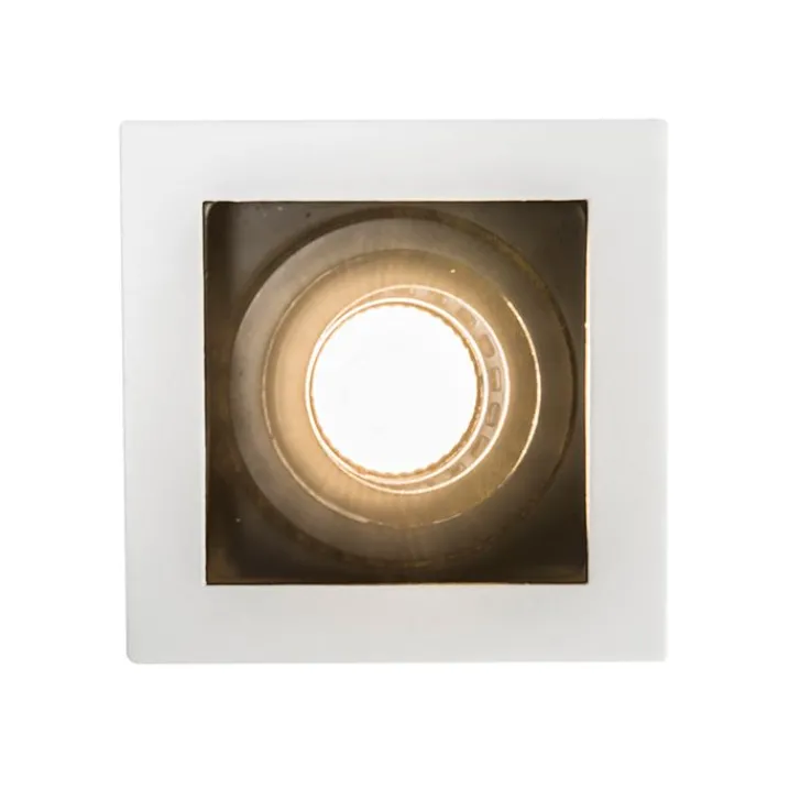 QAZQA Einbaustrahler|Wohnzimmerlampen*Set mit 10 Einbaustrahlern aus weißem Stahl - Carree