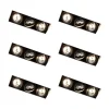 QAZQA Einbaustrahler|Wohnzimmerlampen*Set mit 6 Einbaustrahlern schwarz GU10 AR70 Trimless 3-Licht - Oneon