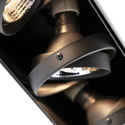 QAZQA Einbaustrahler|Wohnzimmerlampen*Set mit 6 Einbaustrahlern schwarz GU10 AR70 Trimless 3-Licht - Oneon