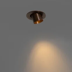 QAZQA Einbaustrahler|Esszimmerlampen*Set mit 6 Einbaustrahlern Dunkelbronze GU10 35mm Rund Kippbar - Installa