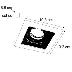 QAZQA Einbaustrahler|Wohnzimmerlampen*Set mit 5 Einbaustrahlern aus weißem Stahl - Carree
