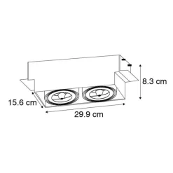 QAZQA Einbaustrahler|Wohnzimmerlampen*Set mit 6 Einbaustrahlern schwarz AR111 schwenkbar und neigbar Trimless 2-Licht - Oneon
