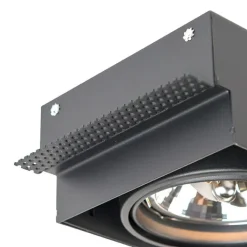 QAZQA Einbaustrahler|Wohnzimmerlampen*Set mit 6 Einbaustrahlern schwarz AR111 schwenkbar und neigbar Trimless 2-Licht - Oneon