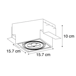 QAZQA Einbaustrahler|Wohnzimmerlampen*Set mit 6 Einbaustrahlern schwarz AR111 Kippbar und drehbar Trimless - Oneon