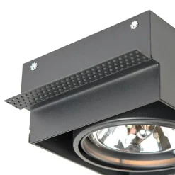 QAZQA Einbaustrahler|Wohnzimmerlampen*Set mit 6 Einbaustrahlern schwarz AR111 Kippbar und drehbar Trimless - Oneon