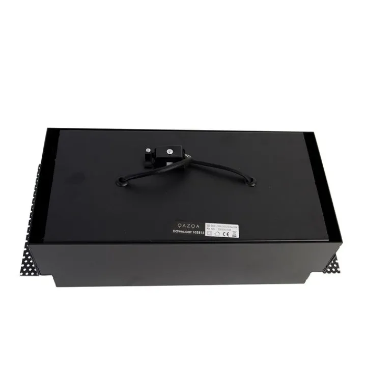 QAZQA Schlafzimmerlampen|Küchenlampen*Set mit 6 Einbaustrahlern, schwarz, GU10, AR111, randlos, 2-flammig – Oneon