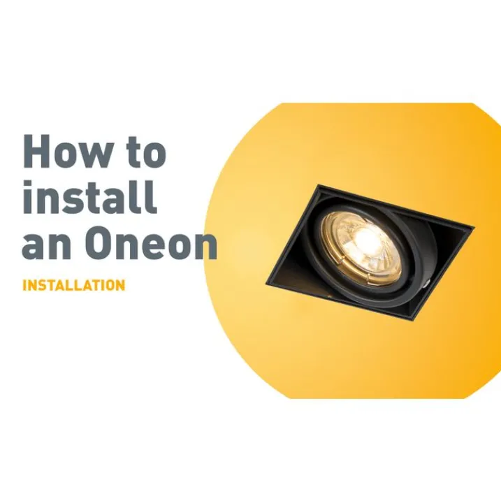 QAZQA Schlafzimmerlampen|Küchenlampen*Set mit 6 Einbaustrahlern, schwarz, GU10, AR111, randlos, 2-flammig – Oneon