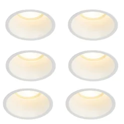 QAZQA Einbaustrahler|Wohnzimmerlampen*Set mit 6 Einbaustrahlern weiß GU10 70mm IP44 - Dept