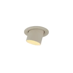 QAZQA Einbaustrahler|Wohnzimmerlampen*Set mit 6 Einbaustrahlern Beige GU10 50mm Rund Drehbar und Kippbar - Installa