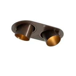 QAZQA Einbaustrahler|Wohnzimmerlampen*Set mit 6 Einbaustrahlern Dunkelbronze GU10 35mm Neigbar 2-Lichter - Installa