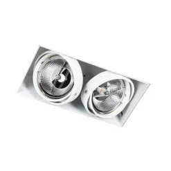 QAZQA Einbaustrahler|Wohnzimmerlampen*Set mit 6 Einbaustrahlern weiß GU10 AR111 Trimless 2-Licht - Oneon