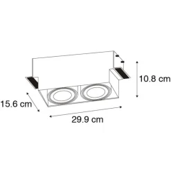 QAZQA Einbaustrahler|Wohnzimmerlampen*Set mit 6 Einbaustrahlern weiß GU10 AR111 Trimless 2-Licht - Oneon