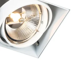 QAZQA Einbaustrahler|Wohnzimmerlampen*Set mit 6 Einbaustrahlern weiß GU10 AR111 Trimless 2-Licht - Oneon