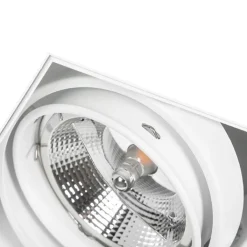 QAZQA Einbaustrahler|Wohnzimmerlampen*Set mit 6 Einbaustrahlern weiß GU10 AR111 Trimless 2-Licht - Oneon