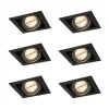 QAZQA Einbaustrahler|Wohnzimmerlampen*Set mit 6 Einbaustrahlern schwarz AR111 verstellbar - Oneon