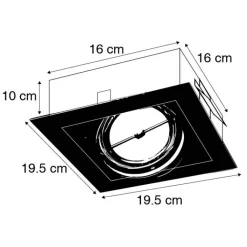 QAZQA Einbaustrahler|Wohnzimmerlampen*Set mit 6 Einbaustrahlern schwarz AR111 verstellbar - Oneon