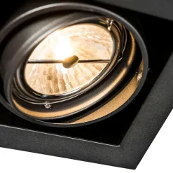 QAZQA Einbaustrahler|Wohnzimmerlampen*Set mit 6 Einbaustrahlern schwarz AR111 verstellbar - Oneon