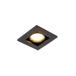 QAZQA Einbaustrahler|Wohnzimmerlampen*Set mit 10 Einbaustrahlern schwarz verstellbar - Qure